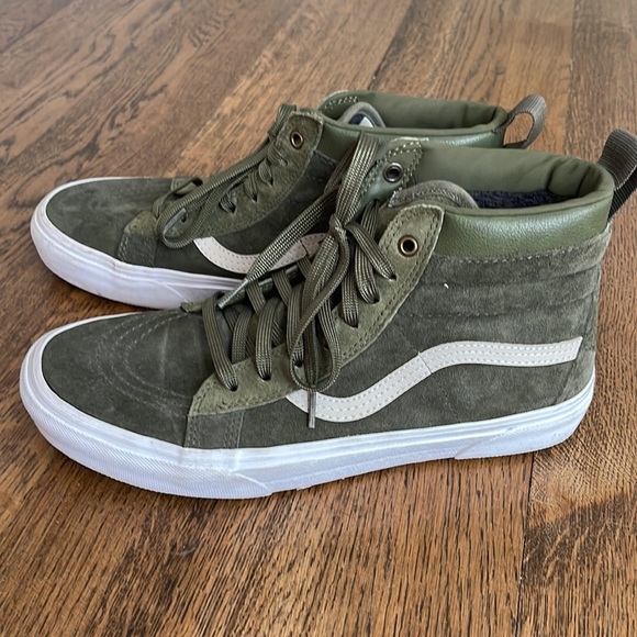 Vans SK8-HI Green Suede Scotchguard w/Faux Fur Lining, Size 11Womens/9.5Mens - Picture 2 of 7